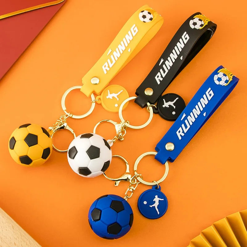 1 piece cartoon football keychain made of PVC material cute sports meeting commemorative gift car backpack pendant wholesale