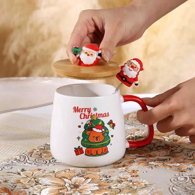 Mug Gift Box Ceramic Mug  Christmas Gift Ceramic Mug with Lid with Spoon Set Cup Cup Coffee Cup Christmas