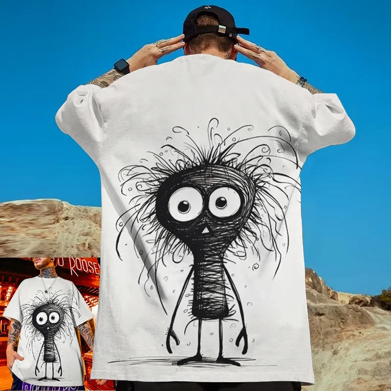 New Men's T-Shirt 3d Print T-Shirt For Men Summer Funny Man Clothing Loose Oversized Short Sleeve Tee American Retro T-Shirt Top