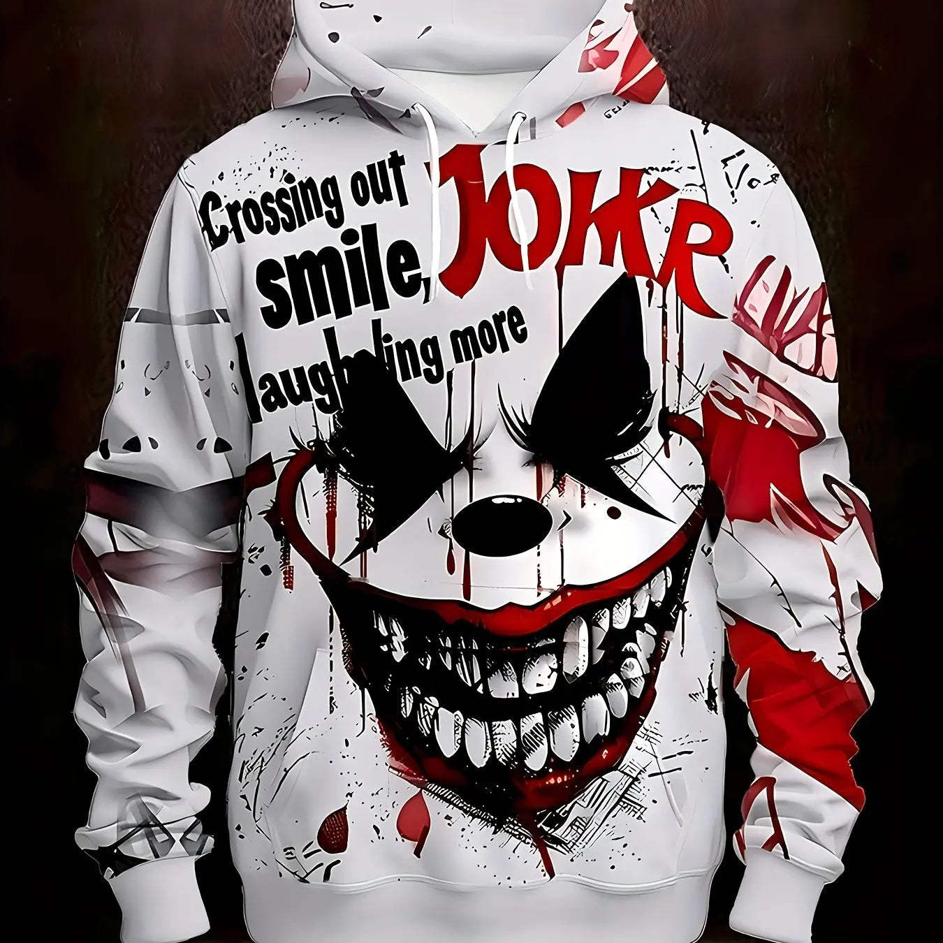 Men's Joker 3D Printed Hoodie - A casual sports, fitness, and outdoor sweatshirt suitable for spring, autumn, and street wear