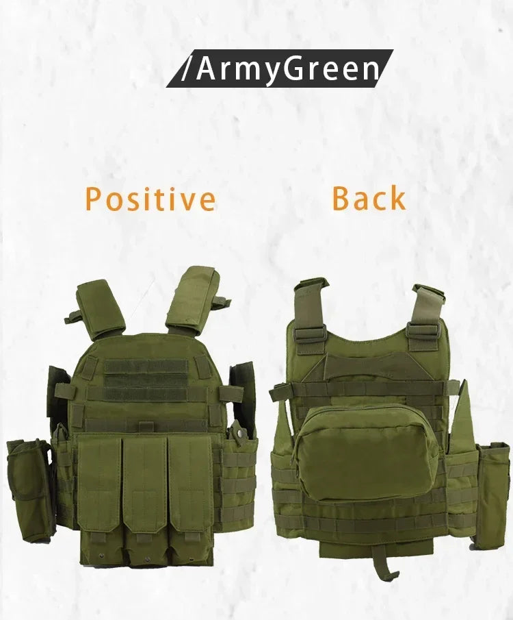 6094 Military Tactical Vest Body Armor Combat Army CS Gear Hunting Plate Carrier Airsoft Accessories Wargame Pouch Molle Vest