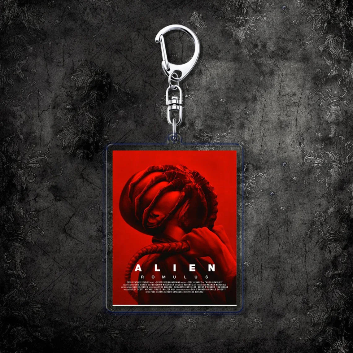 Horror Scary Classic Movie Keychain Key Chain Ring for Bag Xenomorph Sci Fi Keyring Jewelry Gamer Fans Gaming Gift
