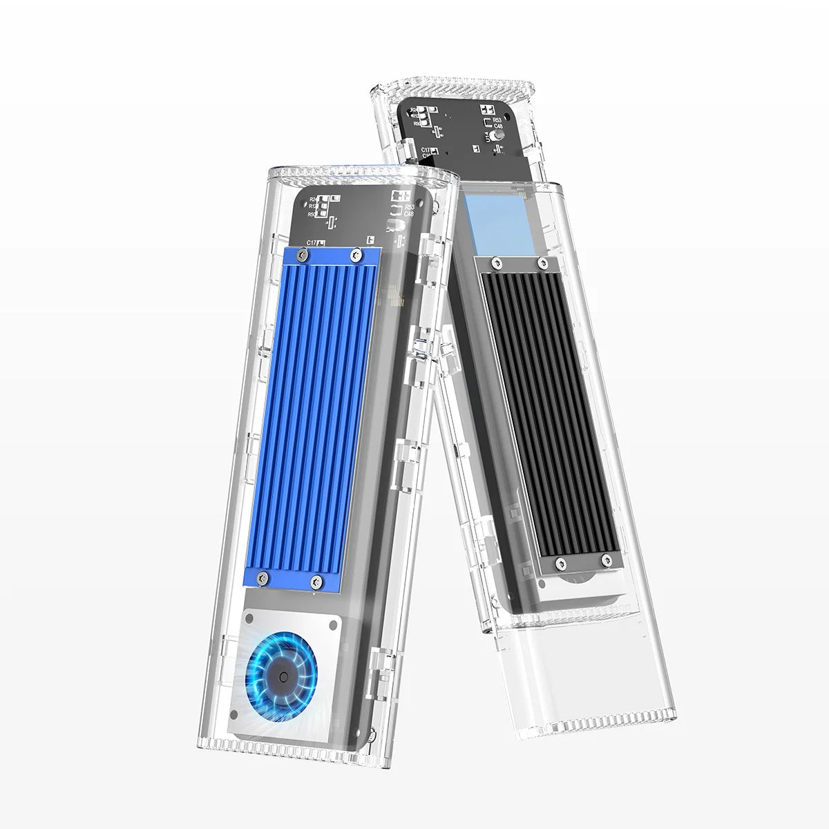 ORICO 20Gbps M.2 NVME SSD Case Enclosure with Cooling Fan USB 3.2 Gen 2 x 2 PCIE NVME Adapter Tool Free 4TB for PCIe M Key