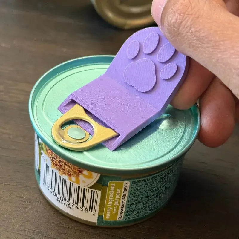 1 pet can opener, ergonomic non-slip handle, suitable for cat/dog food cans, durable plastic kitchen tool, easy to clean design