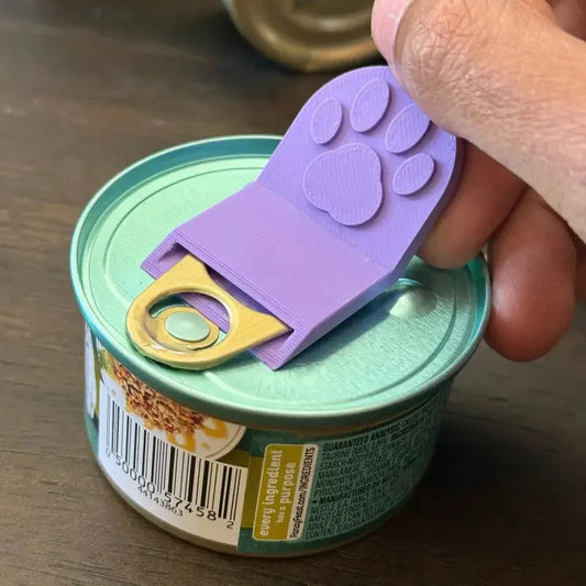 1 pet can opener, ergonomic non-slip handle, suitable for cat/dog food cans, durable plastic kitchen tool, easy to clean design