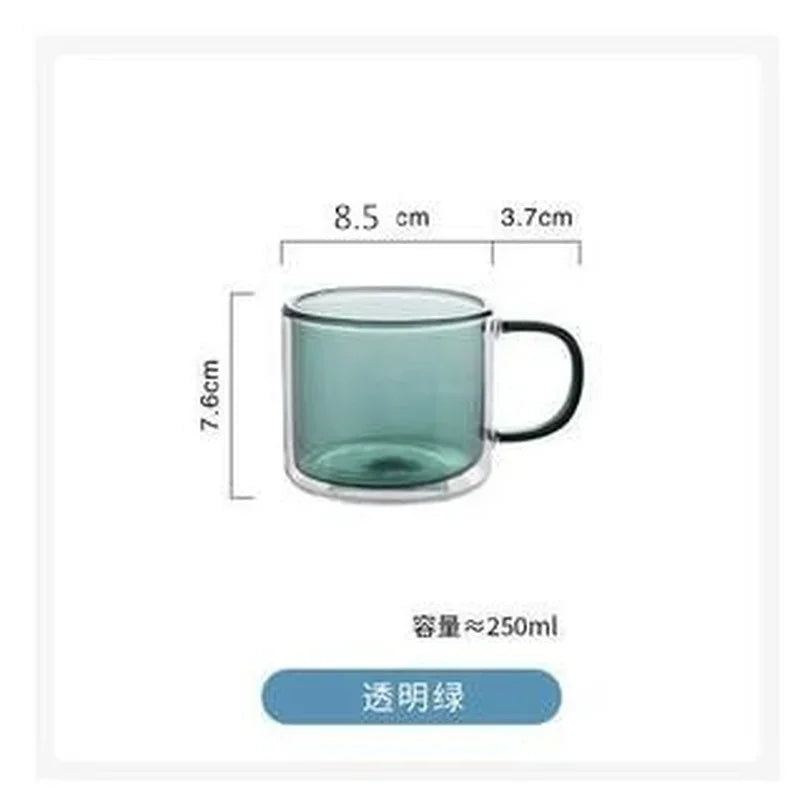Creative Double Bottom Glass Mugs for Home, 250ml Drinking Tumbler for Wine, Whiskey, Vodka, Coffee, Juice, Water, Tea