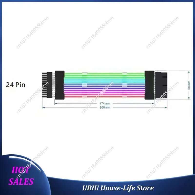 5X ARGB Power Supply Extension Cable 24Pin Cord Motherboard RGB Extension Cable For Computer-Best Selling