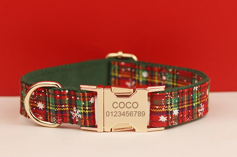 Pet dog collar Handmade knitted necklace Pet dog supplies Woven accessories Autumn Winter Christmas set