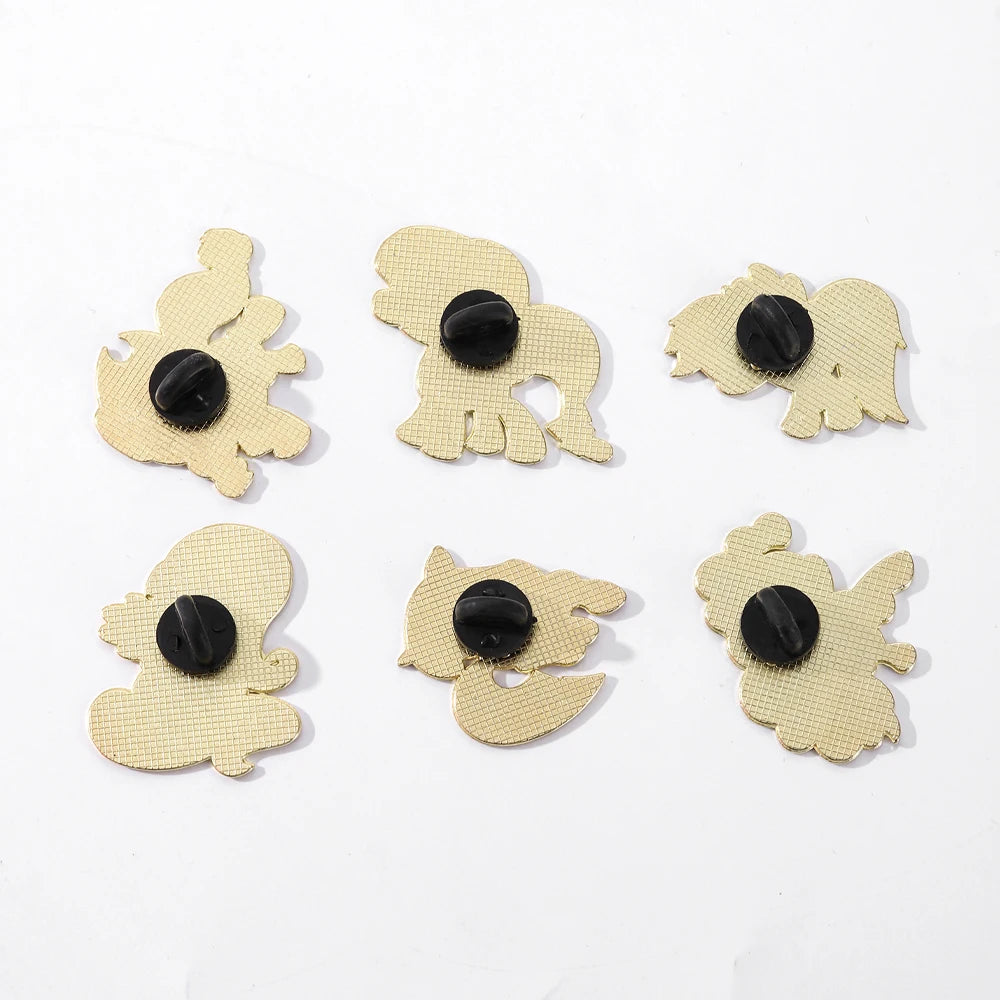 My Little Pony Pins 6pcs Set UV Printed Enamel Pins Cartoon Character Collection Brooches for MLP Fans Girls Kids Gift