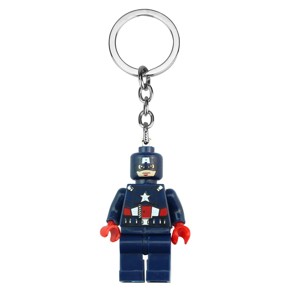 12 Style Marvel Deadpool & Wolverine Keychain Superhero Creative Building Blocks Cartoon Pendant Bag Keychain Accessories Fans