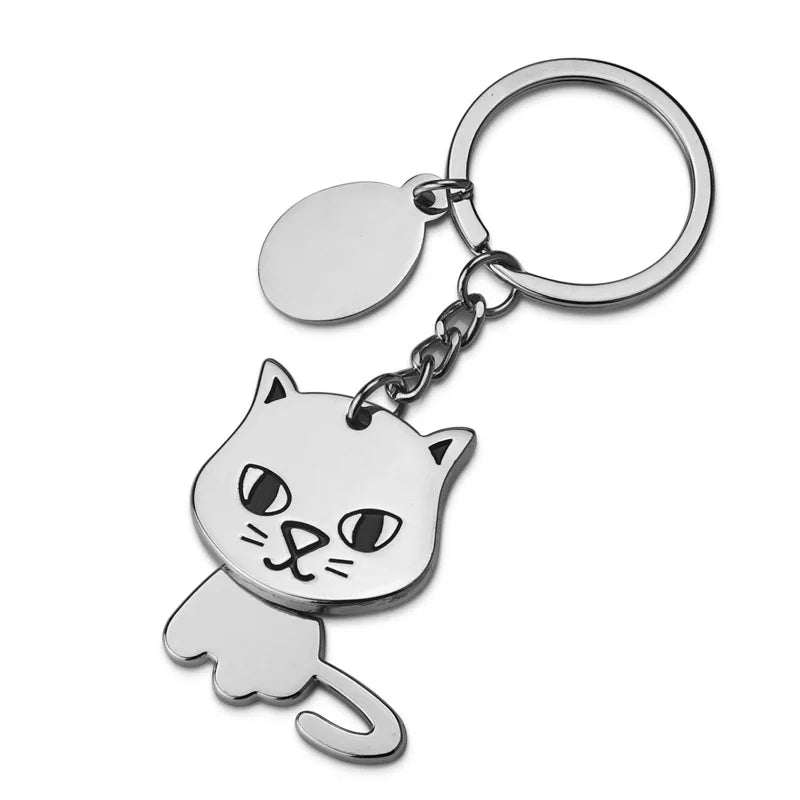Fashion Cute Pet Cat And Dog Keychain Creative Backpack Car Metal Key Chain Pet Shop Promotional Gift