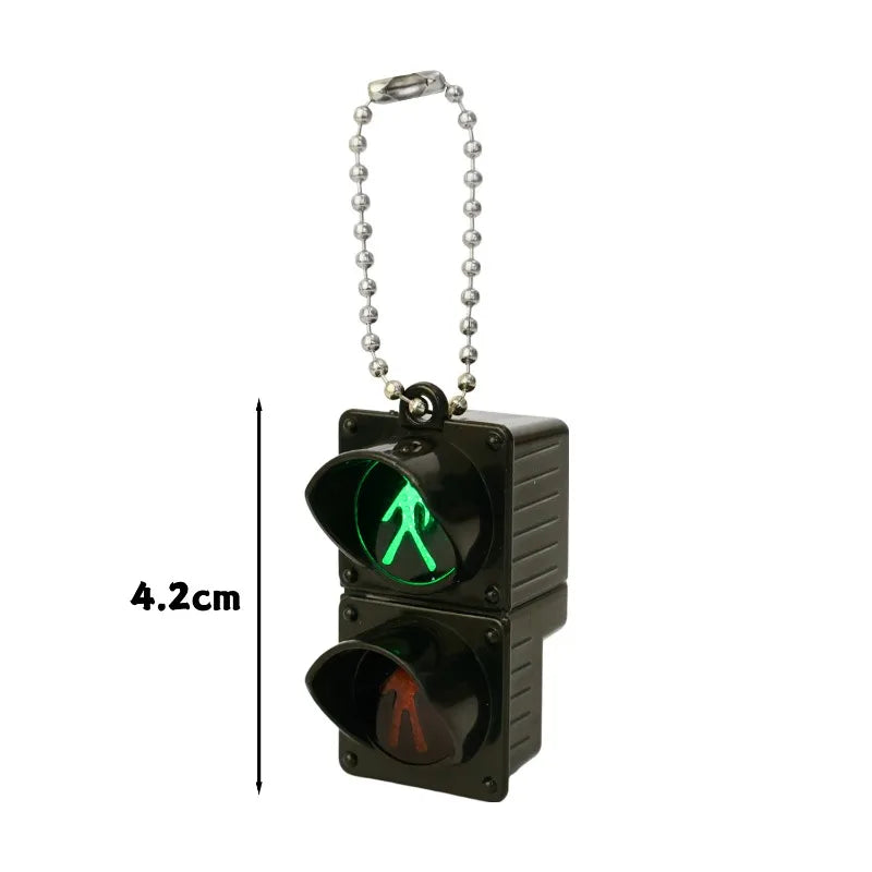 Simulation Electronic Traffic Light Keychain Pendant Pedestrian Light LED Light-emitting Toy Kids Cognitive Toy Gift Key Chain