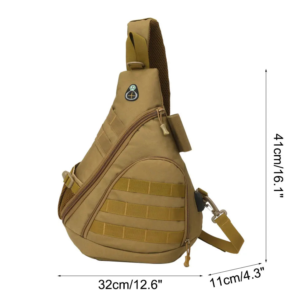 Tactical Chest Bag Outdoor Backpack Crossbody Sling Shoulder Bag Rucksack for Outdoor Hunting Camping Hiking
