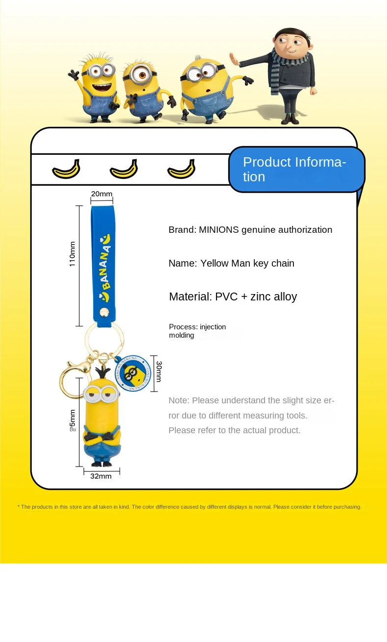 Cute Minion Keychain Cartoon Creative Exquisite Anime Doll Keychain Couple School Bag Pendant Accessories Gift