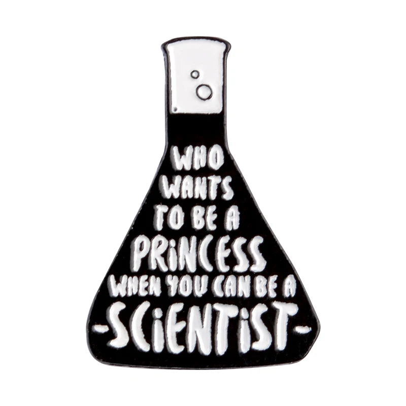 Science It's Like Magic But Real Enamel Pins Black Letters Energy Milk Coffee Magical Chemical Badge Pin Buckle Gift for Friends