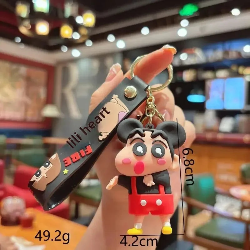 Cartoon Crayon Shinchan PVC Keychain Cute Transformation Doll Bag Pendant Gift Keychain Collectible Toys Backpack Decoration