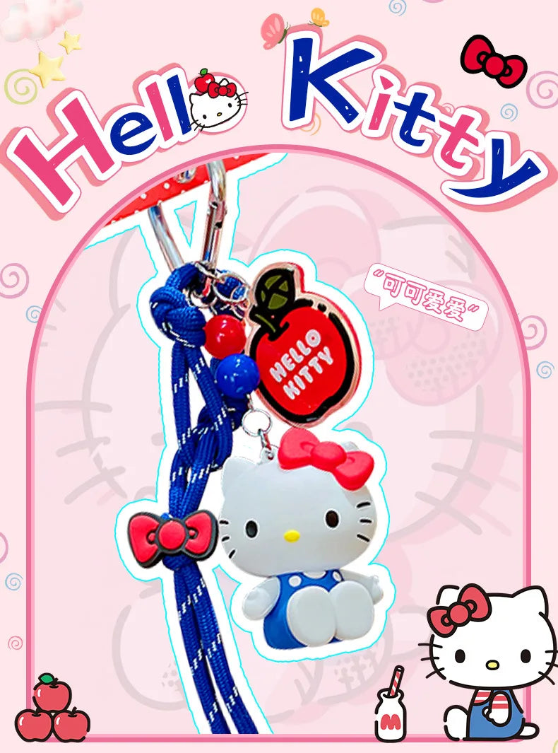 NEW Kawaii Sanrio Hello Kitty Doll Keychain Cartoon Cute PVC Car Key Anti-Lost Pendant Backpack Pendant Birthday Gift