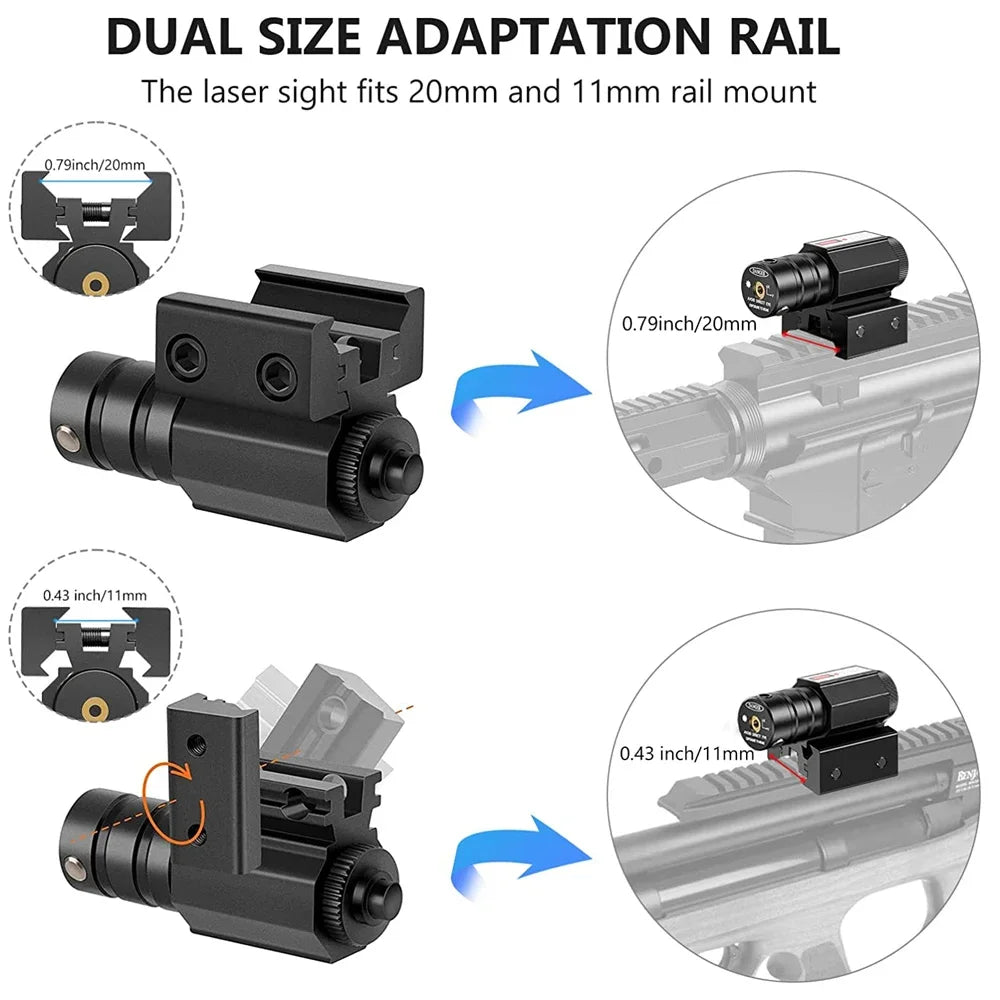 Tactical Red Dot Laser Sight Adjustable Laser Sight with Picatinny Rail Mount for Pistol Handgun Rifle Gun Hunting Accessary