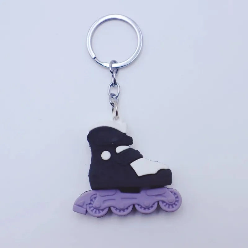 PVC Cartoon Roller Skates Shoes Keychain DIY Jewelry Men Boy Grils Souvenir Party Gifts