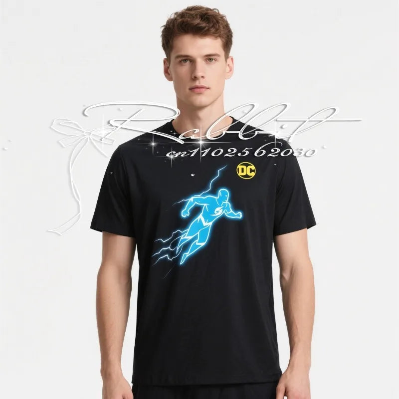 2025 New DC Universe Classic Superhero Flash 3D Printed Sports Quick Drying T-shirt for Men's Youth Casual Loose T-shirt