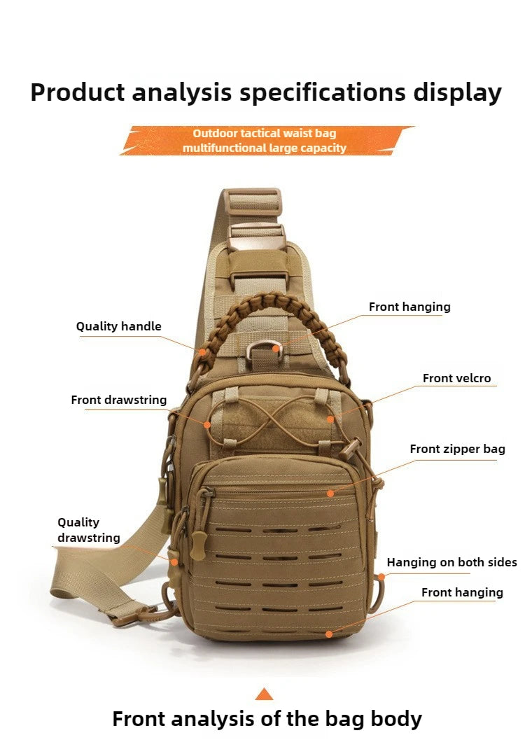 Tactical Chest Rig Pack for Men, Running Chest Bag with Front Loop Recon Chest Rigs for Hunting Outdoor EDC