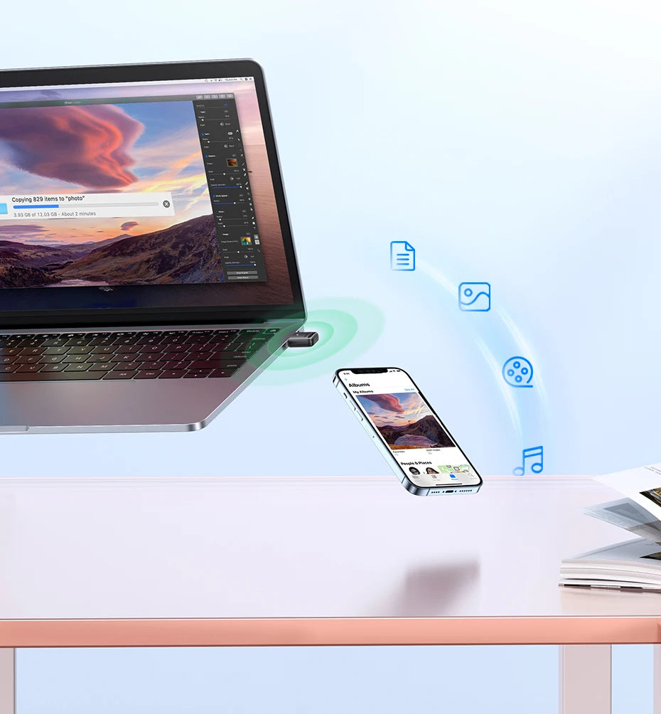 UGREEN 2 in 1 USB Bluetooth 5.4 Dongle Adapter for PC Speaker Wireless Mouse Music Audio Receiver Transmitter Bluetooth 5.0