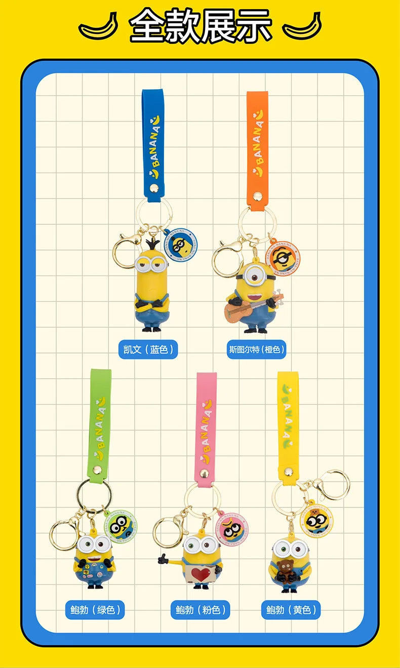 Cute Minion Keychain Cartoon Creative Exquisite Anime Doll Keychain Couple School Bag Pendant Accessories Gift