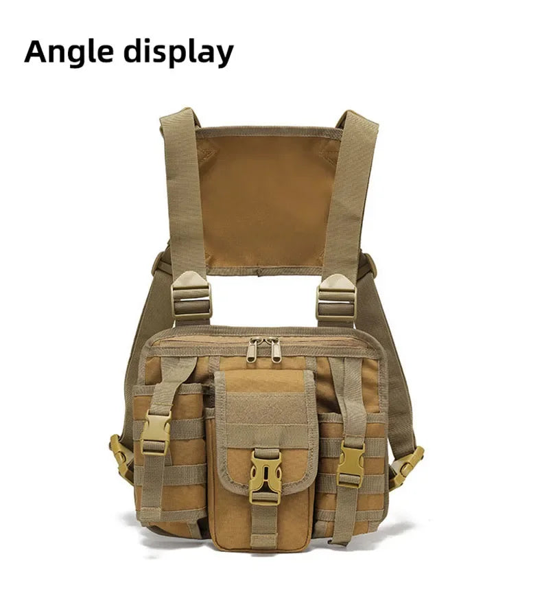 Men's Fishing Chest Bag Tactical Molle Lures Waist Pack Outdoor Hiking Climbing Backpack Large Sports Hunting Vest Fanny Pack