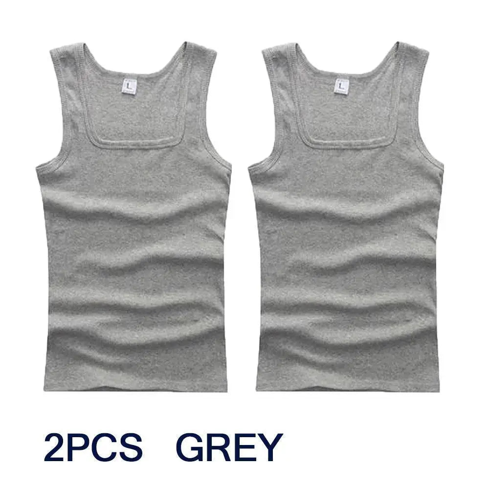 Casual Men Vest Cool Fitness Vest Sleeveless Tops Undershirt Plus Size Men Clothing Tank Tops Summer Black White Gray Vest Male