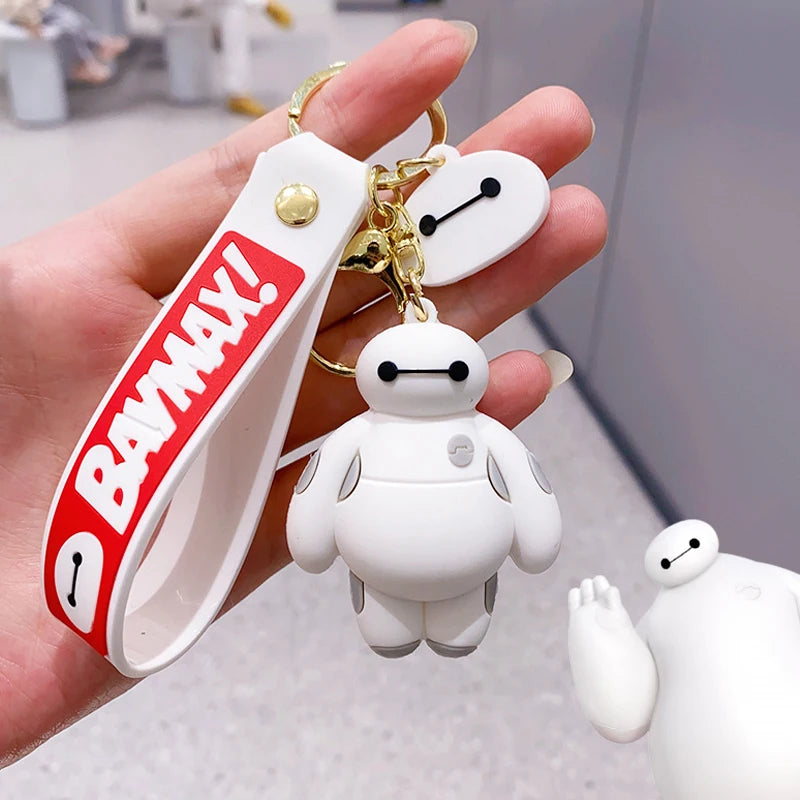 Big Hero 6 Keychain Anime Cartoon Baymax Keychain Bag Charms Cute Keychain Creative Doll Small Jewelry Kids Toy Gift For Friends