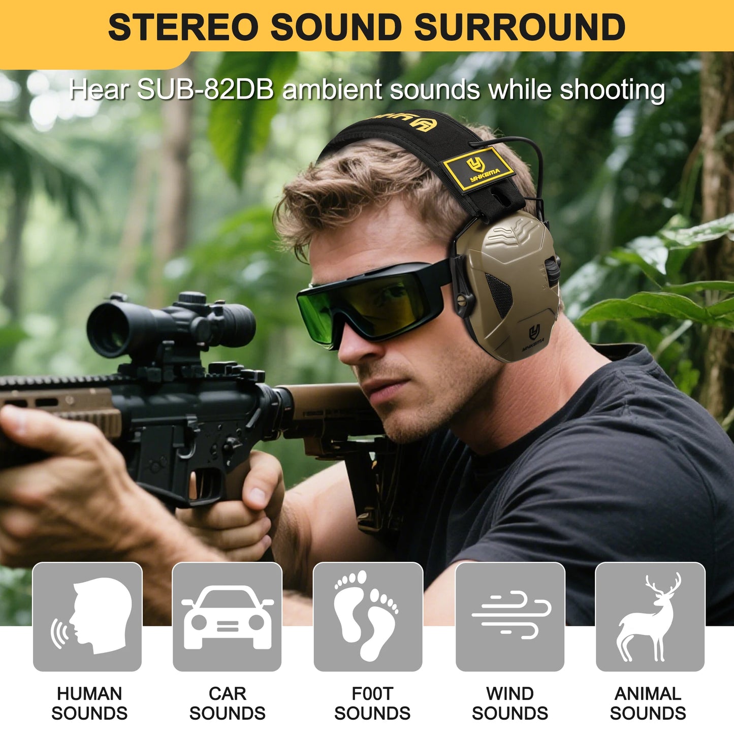 Tactical  Electronic  Ear Defenders  Shooting Anti-noise Headphone Sound Amplification Hearing Protection Headset Foldable