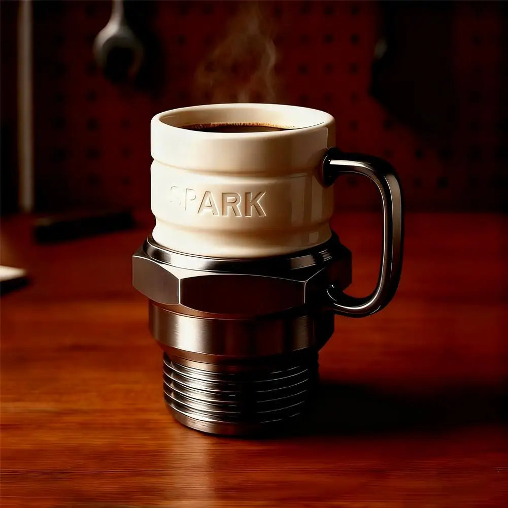 Spark Plug Mug, Engine Spark Plug Design, Novelty Coffee Mug, personalized automotive coffee mugs