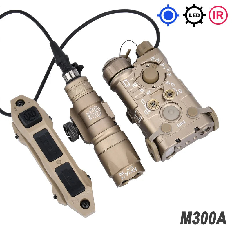 Tactical Metal NGAL Red Dot Green Blue Indicator Surefir M300A M600C Dual Function Switch Fit 20mm Rail Airsoft Hunting Laser