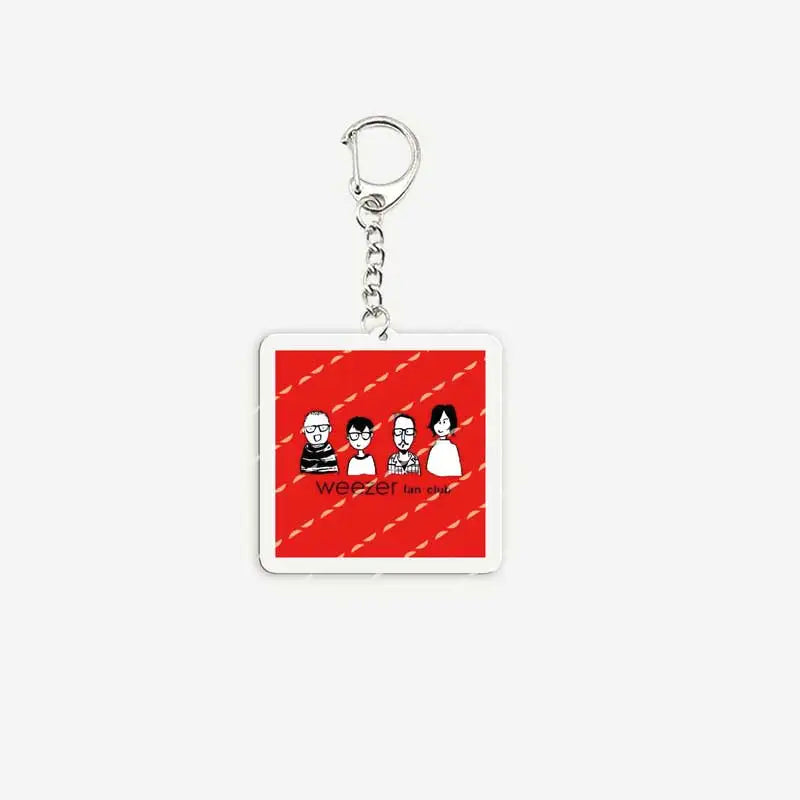 Rock Band Weezer Keychains for Accessories Bag Acrylic pat mikey matt brian Charm Keyrings Chains Jewelry Friends FANS Gifts