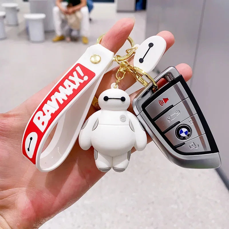 Big Hero 6 Keychain Anime Cartoon Baymax Keychain Bag Charms Cute Keychain Creative Doll Small Jewelry Kids Toy Gift For Friends
