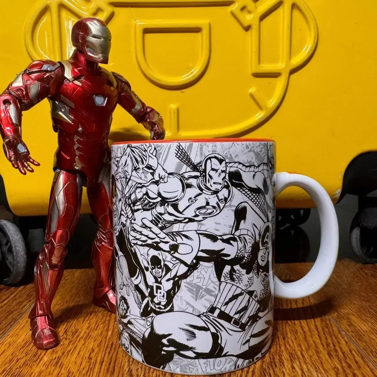 Marvel The Avengers water cup large capacity coffee mug gift box creative Spider-Man Iron Man Peripheral Movies holiday gift