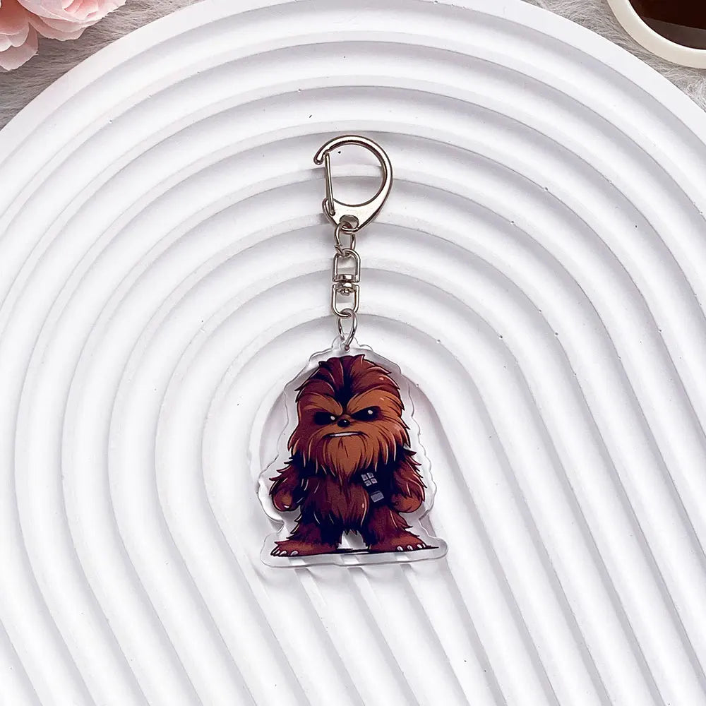 Star Wars Acrylic Keychain Luke/Anakin/Yoda Jedi Charm with Lightsaber Design, Sci-Fi Movie Collectible Keyring Gift For Friends