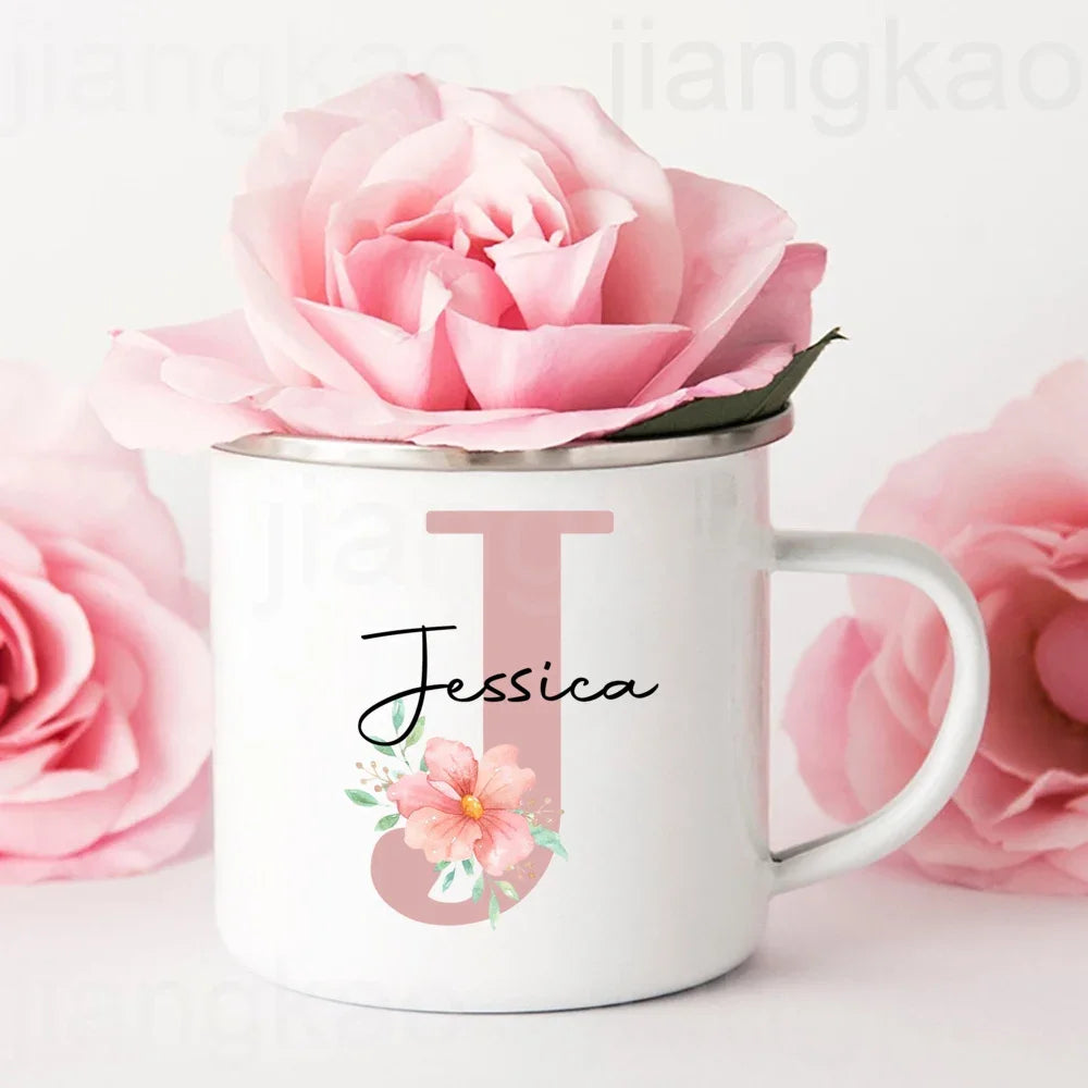 Personalized Mug Initial with Name Cup Custom Coffee Hot Chocolate Mugs Bridesmaid gift wedding birthday christmas Gifts for Her