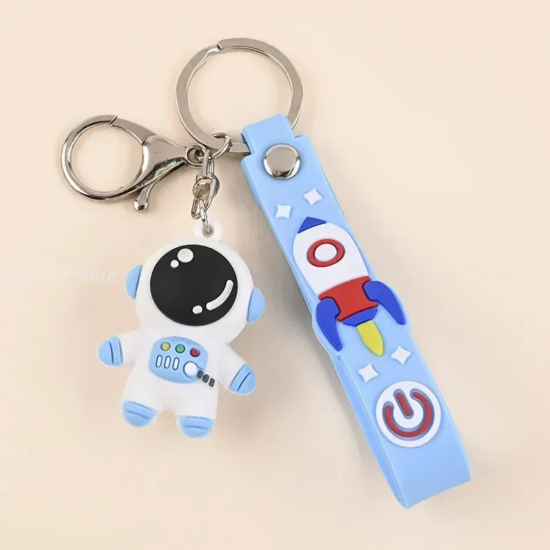 Cute PVC Colorful Astronauts Keychain Tassels Gloomy Bear Rabbit Ears Car Backpack Key Chain Pendant Jewelry Gifts for Women