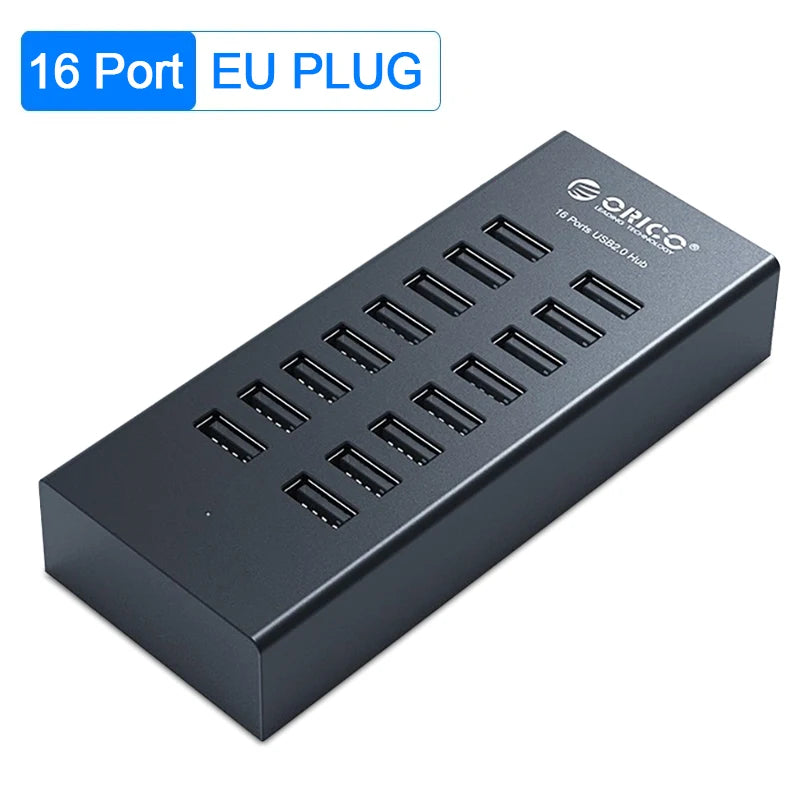 ORICO Industrial USB Hub 16 Port Aluminum USB Splitter Power Adapter Dock Station for Computer Accessories Orico Official Store