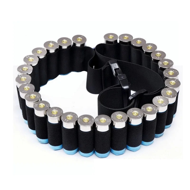 Tactical 27/30 Rounds Shotgun Bandolier Belt Adjustable Shotgun Shell Carrier Ammo Pouch Holder for 12 Gauge Hunting Accessories