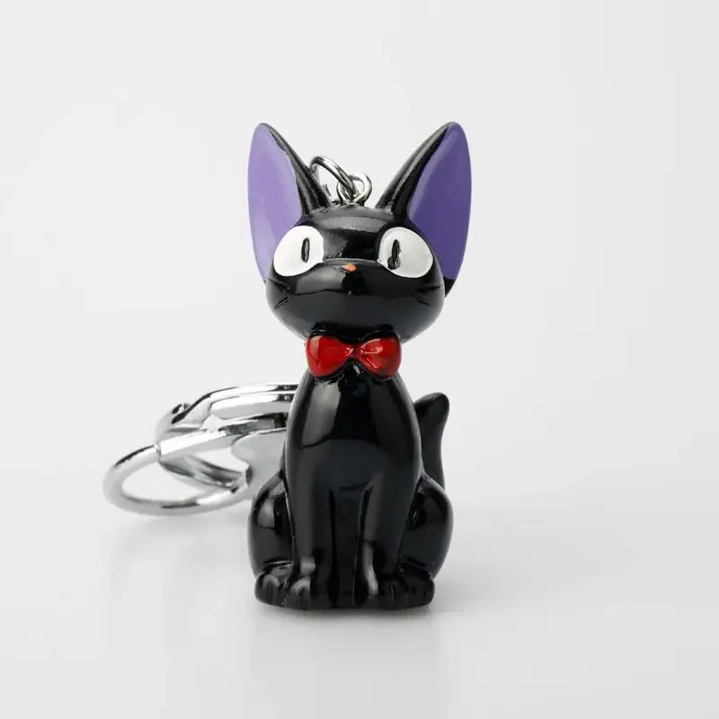 Cartoon Black Cat PVC Doll Keychain 5CM
