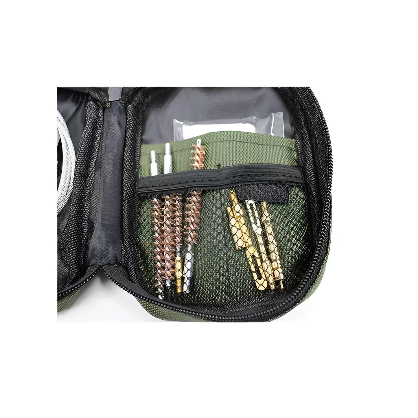 Tactical .177 .17cal .30cal .270 / 8 .280cal 22LR .22 Gun Cleaning Kit With Brass Jag Slotted Patch Loops Flexible Rod And Pouch