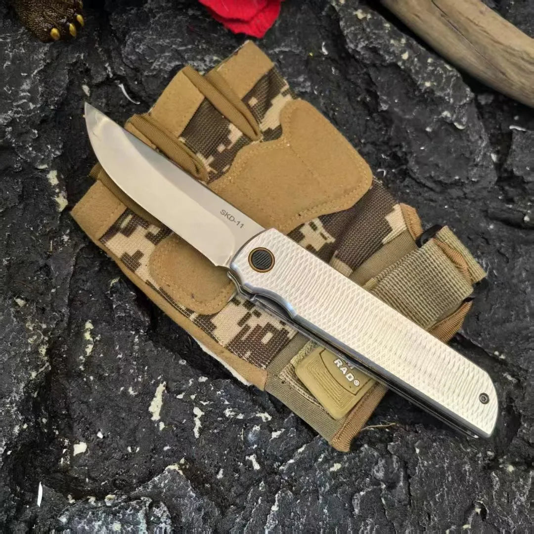 Trskt Tactical Folding Knife ,Cool Camping Knives ,Hunting Survival Tool Aluminum alloy Handle