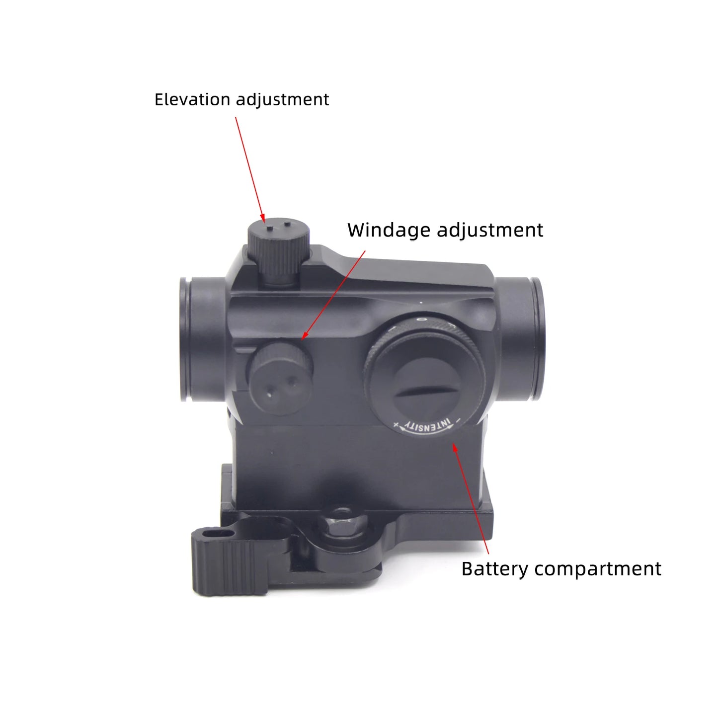 Tactical 1x20mm Reflex Red Dot Sight Riflescope with Free Mount Rails Optic - Blackout Rear Sight for Shield Handguns