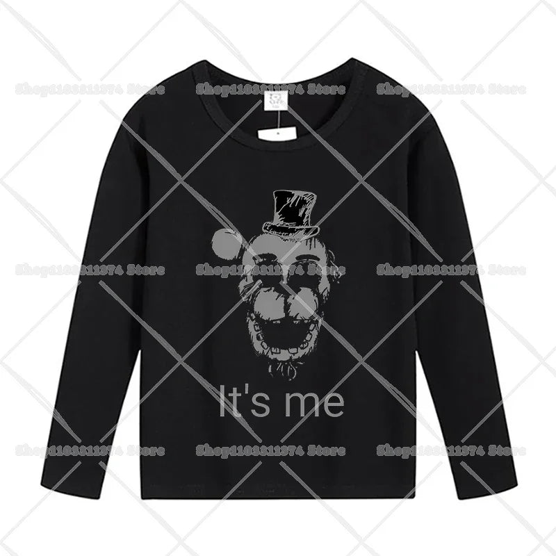 Five Nights At Freddys Long Sleeves Kids T-shirts Anime FNAF Tee Tops Cotton Fashion Children Clothes Undershirt Birthday Gift