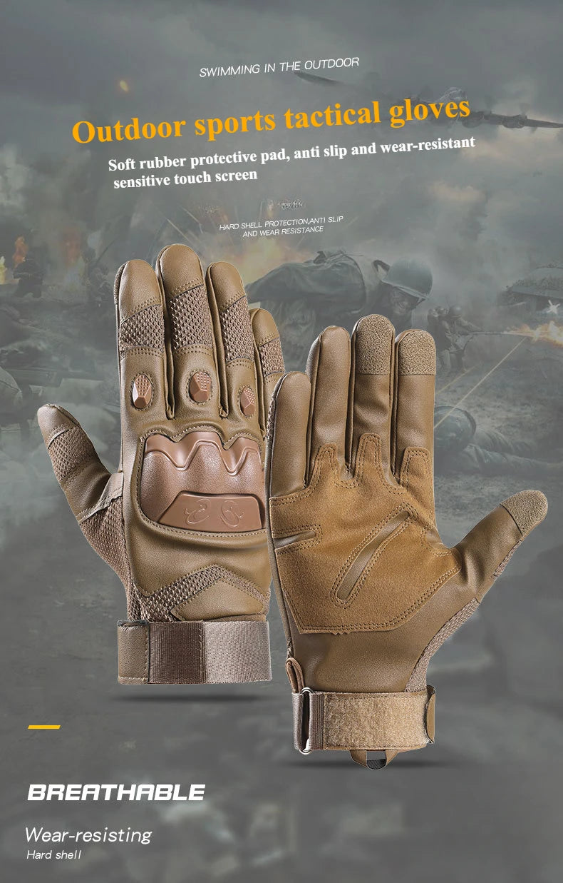 Tactical Gloves for Men's Outdoor Cycling Motorcycle Sports,anti Slip Windproof Wear-resistant Combat Protection Hunting Gloves