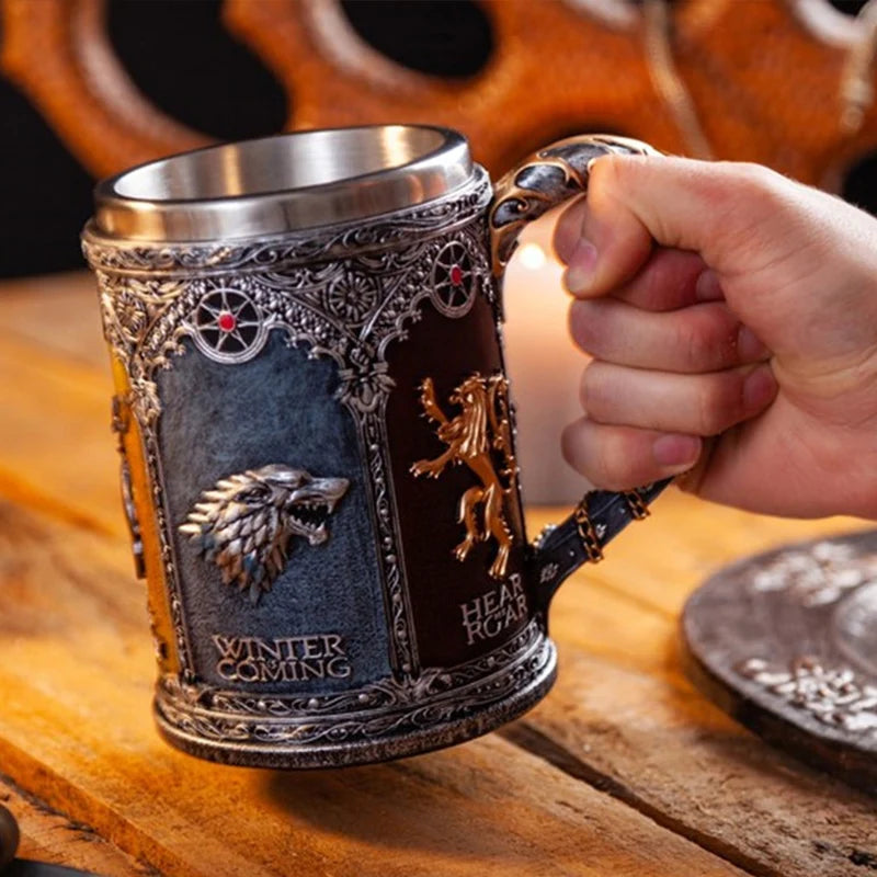 3D Retro Legionary Embossed Game Character Mug Gothic Dark Home Office Party Beer Coffee Cup Decorations Crafts Christmas Gifts