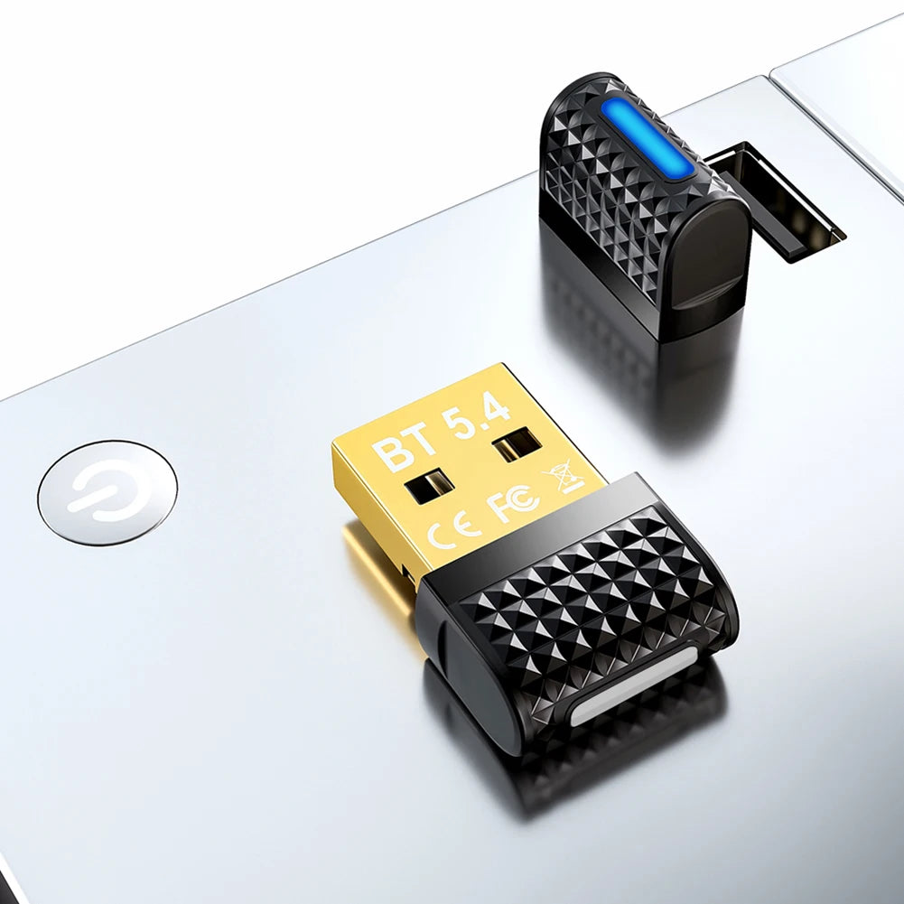 BT 5.4 Adapter USB BT 5.3 Dongle Plug and Play Wireless BT Transmitter Receiver for PC Mouse Keyboard Headphones Speakers