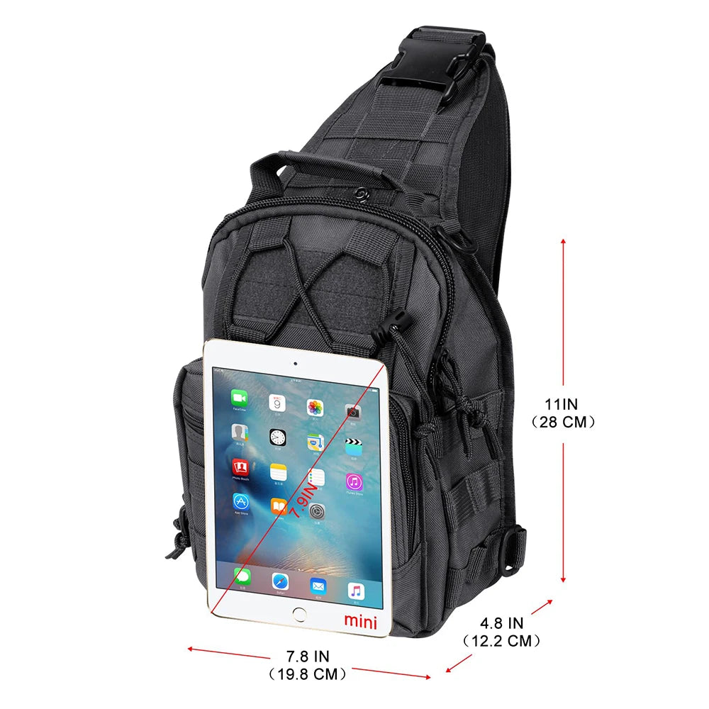 Tactical Sling Bag Outdoor Shoulder Bag with Molle Design and Waterproof Tactical Backpack for Men Caping Hiking Hunting Bags